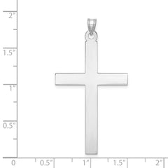 14k White Gold Polished Cross Pendant - 20