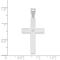 14k White Gold .02ct. Diamond Cross Pendant - 3