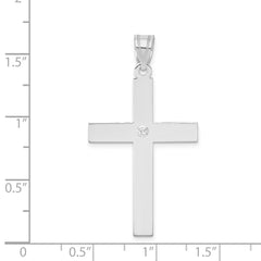 14k White Gold .02ct. Diamond Cross Pendant - 4