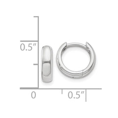 14k White Gold Round Hinged Hoop Earrings