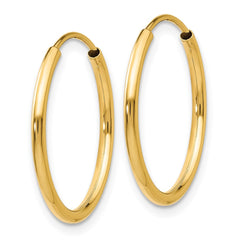 14k 1.5mm Polished Round Endless Hoop Earrings - 2