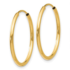 14k 1.5mm Polished Round Endless Hoop Earrings - 3