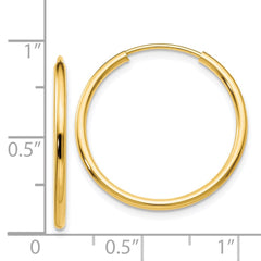 14k 1.5mm Polished Round Endless Hoop Earrings - 3