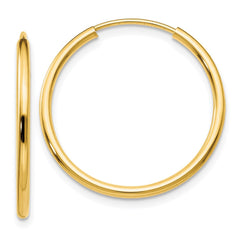 14k 1.5mm Polished Round Endless Hoop Earrings - 3