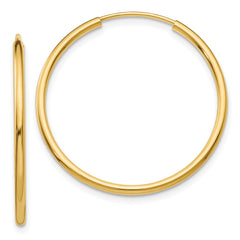 14k 1.5mm Polished Round Endless Hoop Earrings - 4