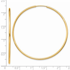 14k 1.5mm Polished Round Endless Hoop Earrings - 6