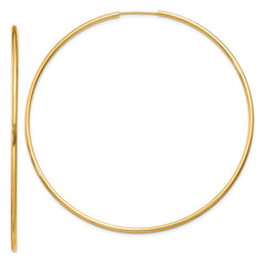 14k 1.5mm Polished Round Endless Hoop Earrings - 7