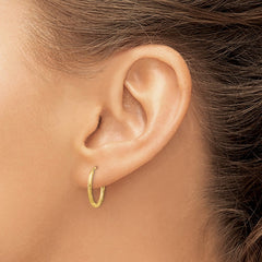 14k 1.5mm Satin Diamond-cut Endless Hoop Earrings - 6