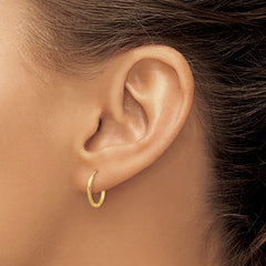 14k 1.5mm Satin Diamond-cut Endless Hoop Earrings - 2