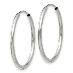 14k White Gold 1.5mm Polished Endless Hoop Earrings - 2