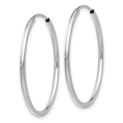 14k White Gold 1.5mm Polished Endless Hoop Earrings - 3