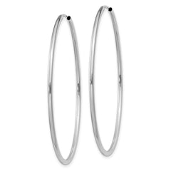 14k White Gold 1.5mm Polished Endless Hoop Earrings - 5