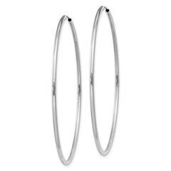 14k White Gold 1.5mm Polished Endless Hoop Earrings - 6