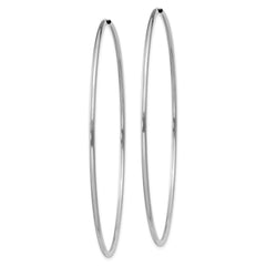 14k White Gold 1.5mm Polished Endless Hoop Earrings - 8