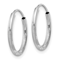 14k White Gold 1.5mm Diamond-cut Endless Hoop Earrings - 3