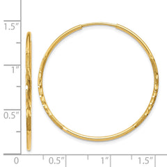 14k 1.25mm Diamond-cut Endless Hoop Earring - 9