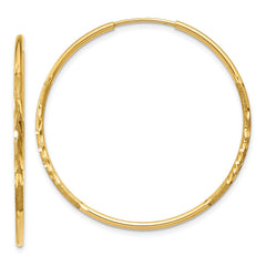 14k 1.25mm Diamond-cut Endless Hoop Earring - 9