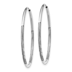 14K White Gold 1.25mm Diamond-cut Endless Hoop Earring - 2