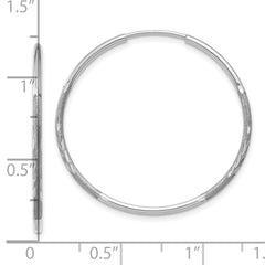 14K White Gold 1.25mm Diamond-cut Endless Hoop Earring - 2