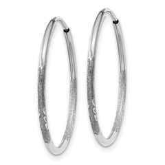 14K White Gold 1.25mm Diamond-cut Endless Hoop Earring - 3