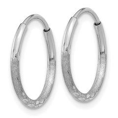 14K White Gold 1.25mm Diamond-cut Endless Hoop Earring - 4