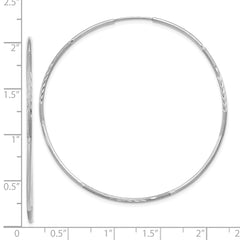 14K White Gold 1.25mm Diamond-cut Endless Hoop Earring - 5