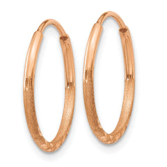 14k Rose Gold 1.25mm Diamond-cut Endless Hoop Earring - 3