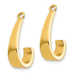 14k Polished J-Hoop Earring Jackets - 2
