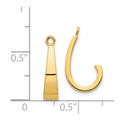 14k Polished J-Hoop Earring Jackets - 2