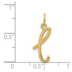 14k Yellow Gold Letter L Initial Charm
