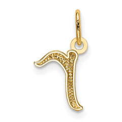 14k Yellow Gold Letter R Initial Charm