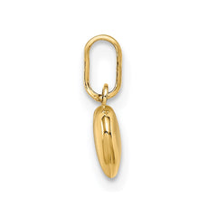 14K Polished 3-D Puffed Heart Charm - 6