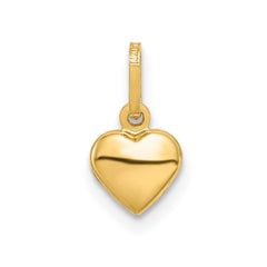 14K Polished 3-D Puffed Heart Charm - 6