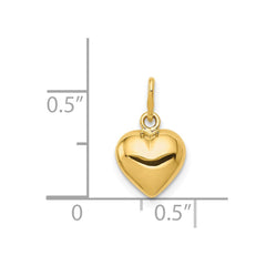 14K Polished 3-D Puffed Heart Charm - 8