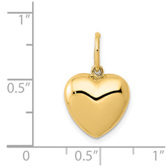 14K Polished 3-D Puffed Heart Pendant - 10