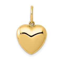 14K Polished 3-D Puffed Heart Pendant - 10