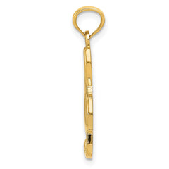 14k Gold Polished Treble Clef Pendant
