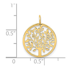 14k Round Tree Pendant