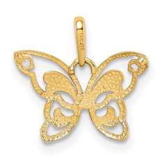 14k Polished CZ Butterfly Pendant - 2