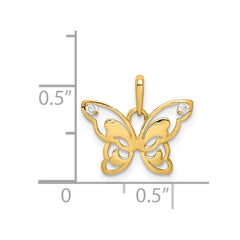 14k Polished CZ Butterfly Pendant - 2