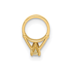 14K 3D Ring with Yellow CZ Charm