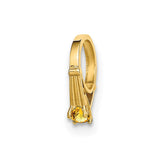 14K 3D Ring with Yellow CZ Charm