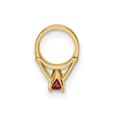 14K 3D Ring with Red CZ Charm