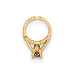 14K 3D Ring with Light Purple CZ Charm