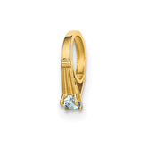 14K 3D Ring with Light Blue CZ Charm
