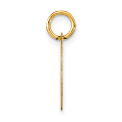 14k Polished Black Enamel Letter D Initial Disk Charm