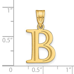 14k Polished Etched Letter B Initial Pendant - 2