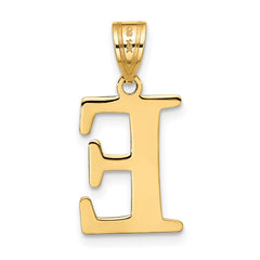 14k Polished Etched Letter E Initial Pendant - 2