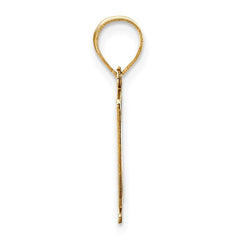 14k Polished Etched Letter K Initial Pendant