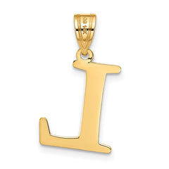 14k Polished Etched Letter L Initial Pendant - 2